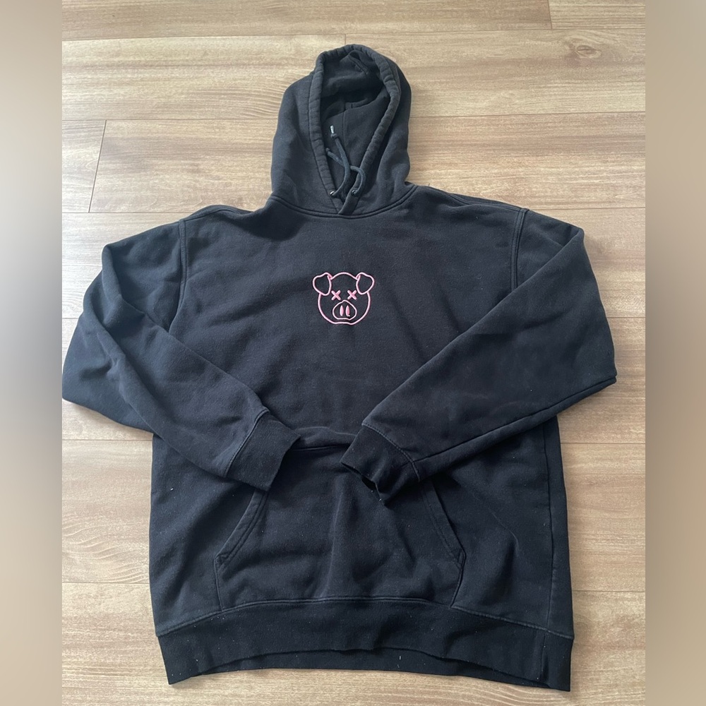 Shane Dawson Official Merch Unisex Embroidered Pig Hoodie Black Size Large